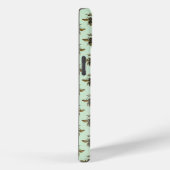 Coques Case-Mate iPhone Matrice d'abeille verte pastel chic et or avec Écr (Verso / Droite)