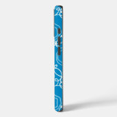 Coques Case-Mate iPhone Matrice florale abstraite (bleue) Beaux-arts (Verso / Gauche)