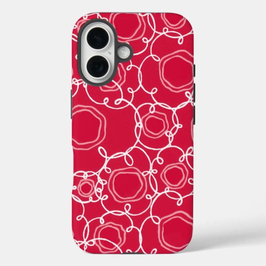 Coques Case-Mate iPhone Matrice florale abstraite (Rouge) Beaux-arts (Verso)