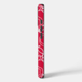 Coques Case-Mate iPhone Matrice florale abstraite (Rouge) Beaux-arts (Verso / Gauche)