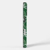 Coques Case-Mate iPhone Matrice florale abstraite (vert foncé) Beaux-arts (Verso / Droite)