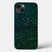 Coques Case-Mate iPhone Matrice verte et bleue Abstrait numérique (Verso)
