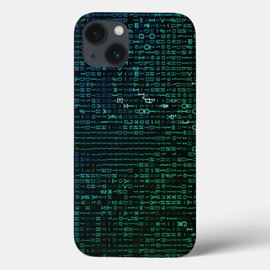 Coques Case-Mate iPhone Matrice verte et bleue Abstrait numérique (Verso)