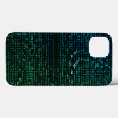 Coques Case-Mate iPhone Matrice verte et bleue Abstrait numérique (Verso (horizontal))