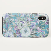Coques Case-Mate iPhone MAUI MINDSET Mystic Violet Aqua Floral (Dos (Horizontal))
