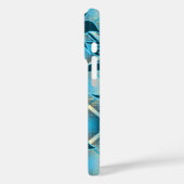 Coques Case-Mate iPhone Mauna Loa Hibiscus hawaïen Plaid Turquoise (Verso / Gauche)