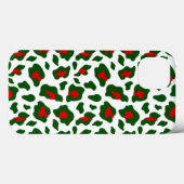 Coques Case-Mate iPhone mauvais empreinte de léopard de noël (Verso (horizontal))