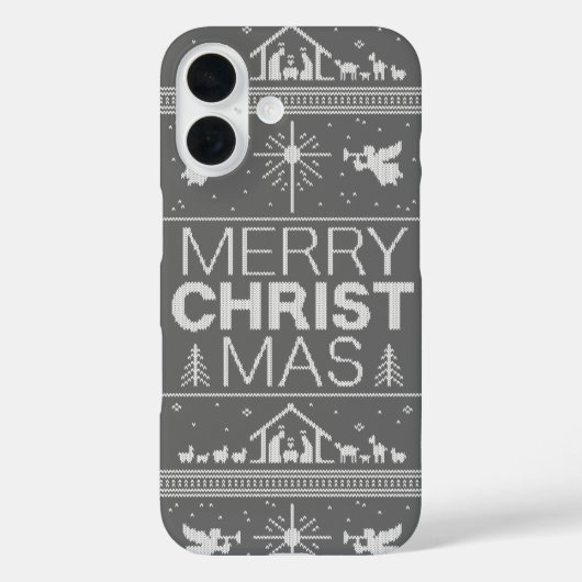 Coques Case-Mate iPhone Mauvais Joyeux CHRISTmas Sweater Christ Christian (Verso)