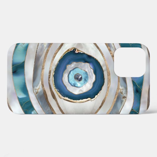 Coques Case-Mate iPhone Mauvais oeil Textiles et or (Verso (horizontal))