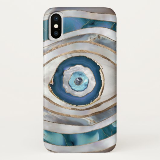 Coques Case-Mate iPhone Mauvais oeil Textiles et or (Dos)