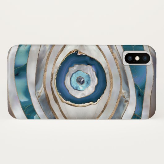 Coques Case-Mate iPhone Mauvais oeil Textiles et or (Dos (Horizontal))