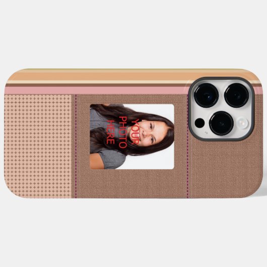 Coques Case-Mate iPhone Mauve Cadre élégant avec photo personnalisée (Verso (horizontal))