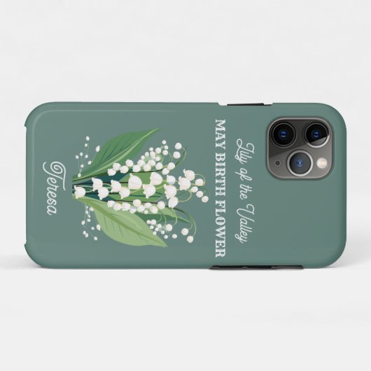 Coques Case-Mate iPhone May Birth Flower Custom Name (Dos (Horizontal))