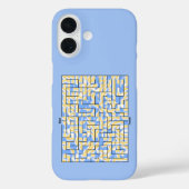 Coques Case-Mate iPhone Maze bleu et jaune (Verso)