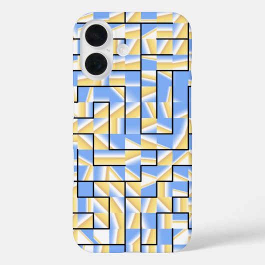 Coques Case-Mate iPhone Maze bleu et jaune (Verso)