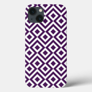 iPhone 13 Coque Méandre de pourpre et de blanc