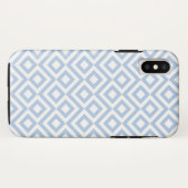Coques Case-Mate iPhone Méandre géométrique bleu-clair et blanc (Dos (Horizontal))
