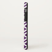 Coques Case-Mate iPhone Méandre géométrique en violet et blanc (Dos/Gauche)