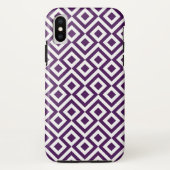 Coques Case-Mate iPhone Méandre géométrique en violet et blanc (Dos)