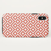 Coques Case-Mate iPhone Méandre géométrique orange et blanc (Dos (Horizontal))