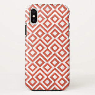 Etui iPhone Case-Mate Méandre géométrique orange et blanc