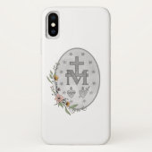 Coques Case-Mate iPhone Médaille miraculeuse Floral  (Dos)