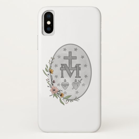Coques Case-Mate iPhone Médaille miraculeuse Floral (Dos)