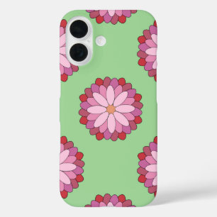 Coques iPhone 16 Médaillon asiatique rose pastel Floral