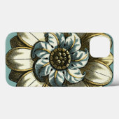 Coques Case-Mate iPhone Médaillon floral fleuri sur l'arrière - plan (Verso (horizontal))