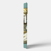 Coques Case-Mate iPhone Médaillon floral orné sur Arrière - plan bleu clai (Verso / Droite)