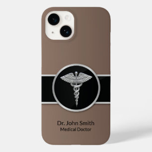 Coque Pour iPhone 14 Médicale Caduceus Silver Professional