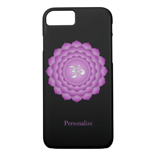 Coques Case-Mate iPhone Méditation violet Couronne Chakra Zen Personnalise (Dos)