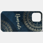 Coques Case-Mate iPhone Méditation Yoga Instructeur Gold Mandala Marine Bl (Verso (horizontal))
