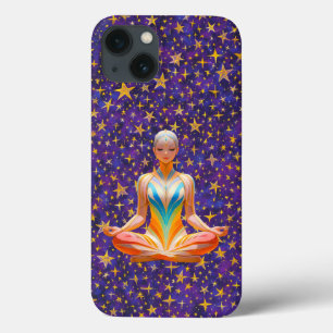 Case-Mate iPhone Case Méditer femme et motifs étoiles irréguliers -