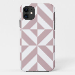 Coque iPhone 11 Medium Mauve Geometric Deco Cube Pattern