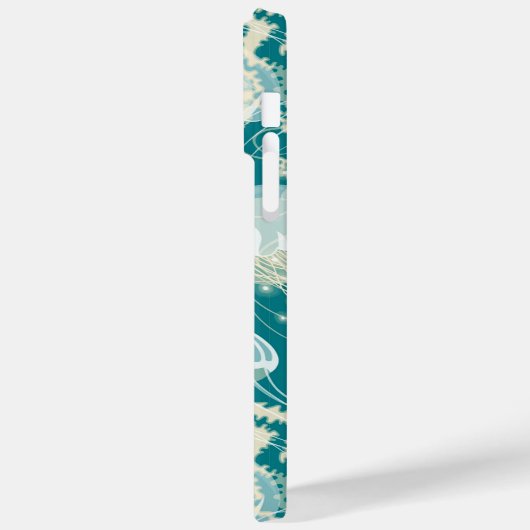 Coques Case-Mate iPhone Méduse En Bleu Océan Été Saison Monogramme (Verso / Gauche)