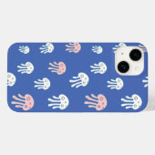 Coques Case-Mate iPhone Méduses sur fond bleu (Verso (horizontal))