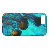 Coques Case-Mate iPhone Méduses turquoises (Dos (Horizontal))