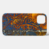 Coques Case-Mate iPhone Mehndi Tribal Bleu et Orange (Verso (horizontal))