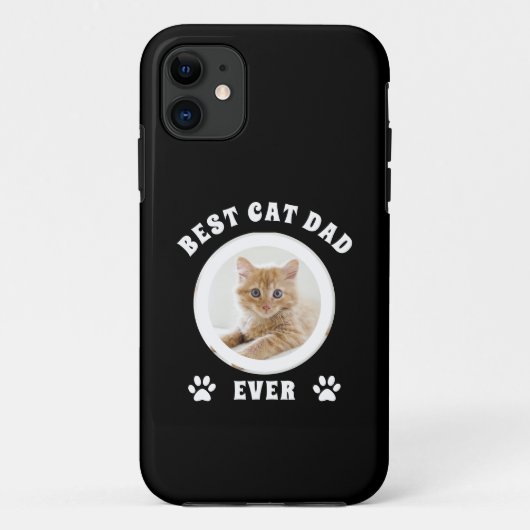 Coques Case-Mate iPhone Meilleur Chat Papa Jamais Personnalisé Photo Perso (Dos)