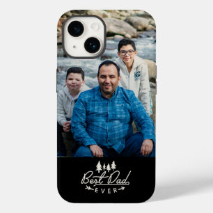 Coque Pour iPhone 14 Meilleur Papa du Monde Aventure en Bois Photo Pers