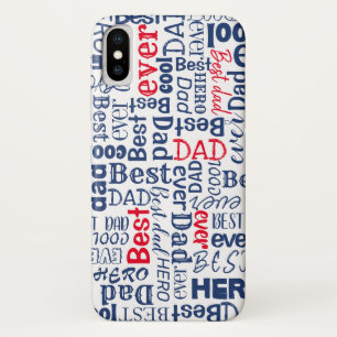 Case-Mate iPhone Case Meilleur papa jamais Cool typographie Rouge Blanc