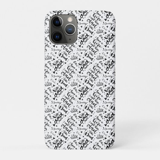 Coques Case-Mate iPhone Meilleur papa Jamais Mot Art Noir Blanc Fête des p (Dos)