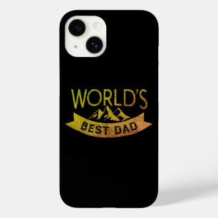 Coque Pour iPhone 14 Meilleur papa or et noir du monde