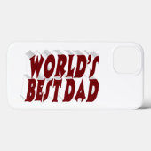 Coques Case-Mate iPhone Meilleur Papa texte 3D bordeaux (Verso (horizontal))