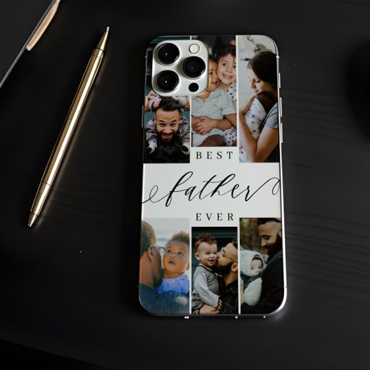 Coques Case-Mate iPhone Meilleur Père de Tous les Temps Script Collage de