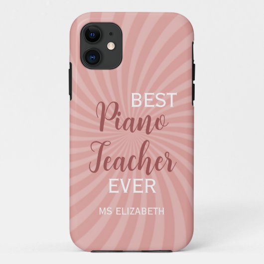Coques Case-Mate iPhone Meilleur professeur de piano jamais Retro Sun Rays (Dos)