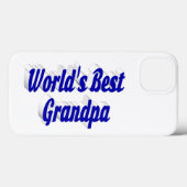 Coques Case-Mate iPhone Meilleur texte bleu grand-père (Verso (horizontal))