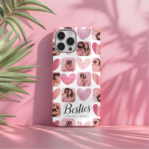 Coques iPhone 16 Pro Meilleure amie moderne 6 Photo & Collage de cœurs