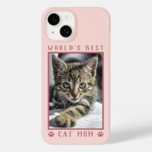 Coque Pour iPhone 14 Meilleure Maman de Chat au Monde Empreintes de Pat